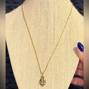 Gold Plated 925 Cowrie Shell Pendent Necklace Cable Twist Rope Chain